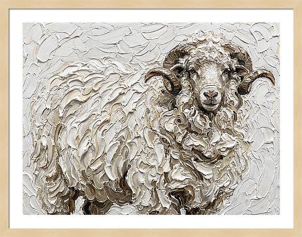Merino Sheep In Textured Elegance