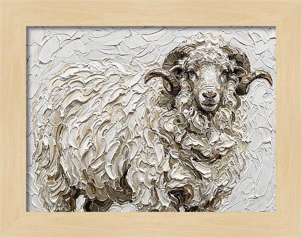Merino Sheep In Textured Elegance