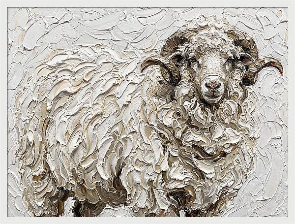 Merino Sheep In Textured Elegance