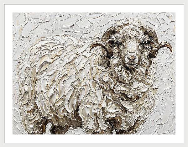 Merino Sheep In Textured Elegance