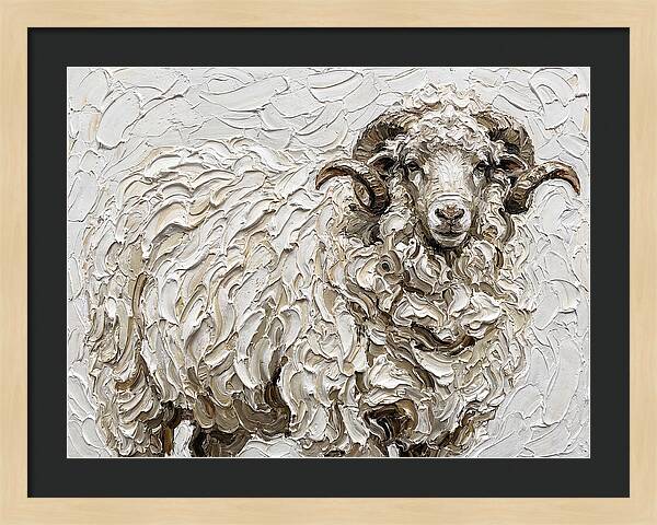Merino Sheep In Textured Elegance