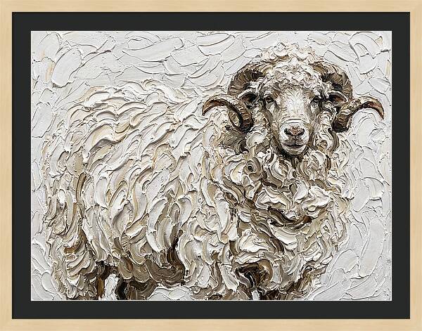 Merino Sheep In Textured Elegance