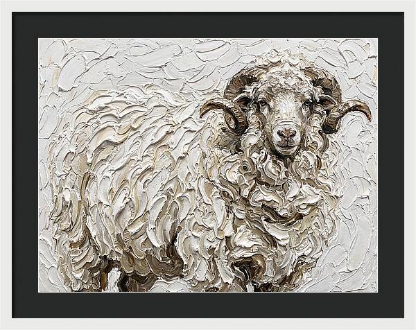 Merino Sheep In Textured Elegance