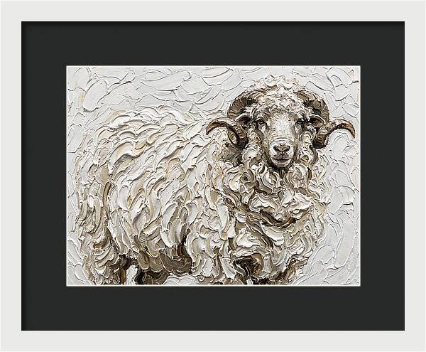 Merino Sheep In Textured Elegance