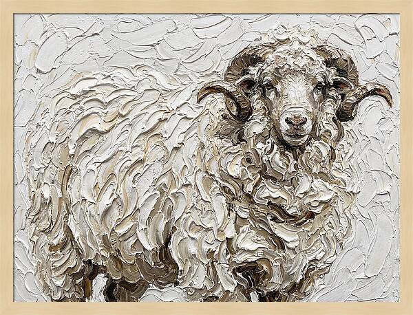 Merino Sheep In Textured Elegance