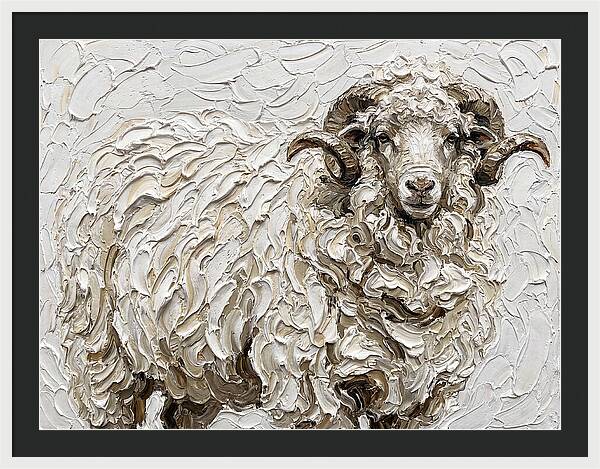 Merino Sheep In Textured Elegance