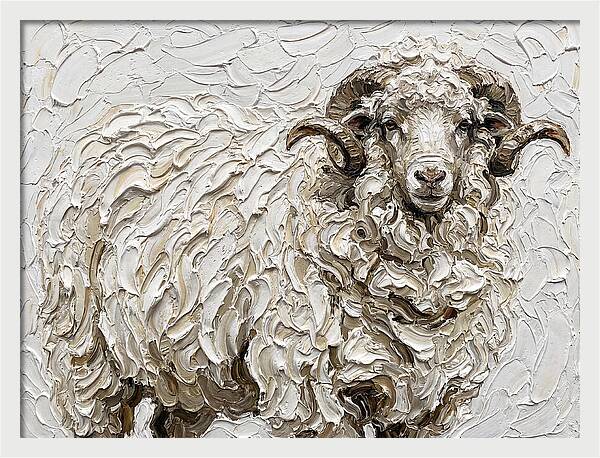 Merino Sheep In Textured Elegance