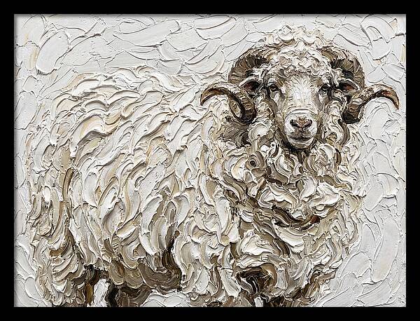 Merino Sheep In Textured Elegance