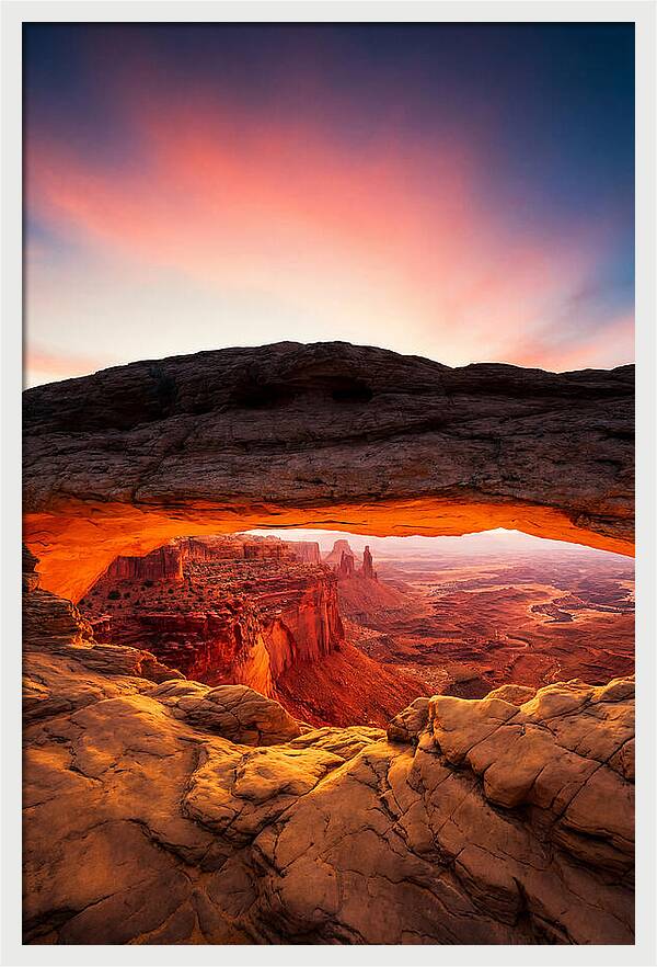 Mesa Arch Bathed In Golden Light