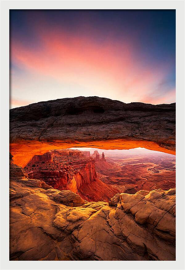 Mesa Arch Bathed In Golden Light