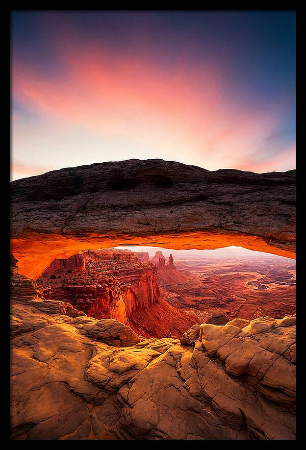 Mesa Arch Bathed In Golden Light