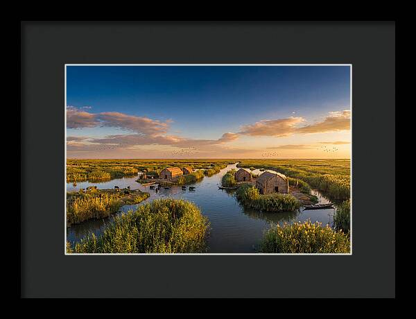 Mesopotamian Marshlands At Golden Hour