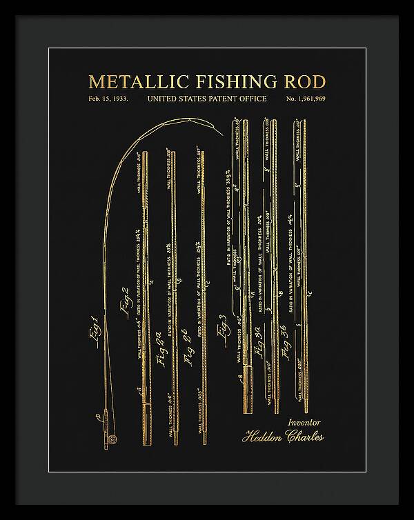 Metallic Fishing Rod Gold Patent Us1961969a