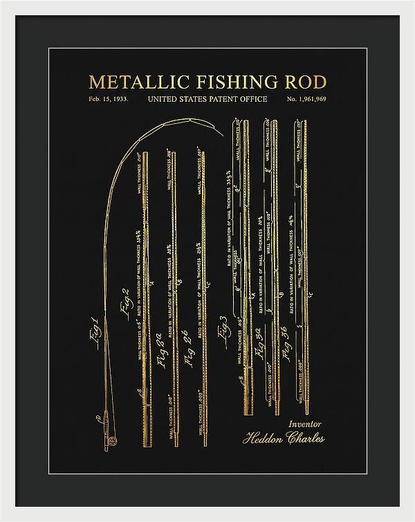 Metallic Fishing Rod Gold Patent Us1961969a