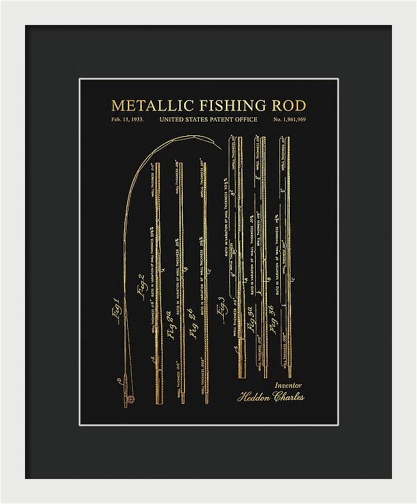 Metallic Fishing Rod Gold Patent Us1961969a
