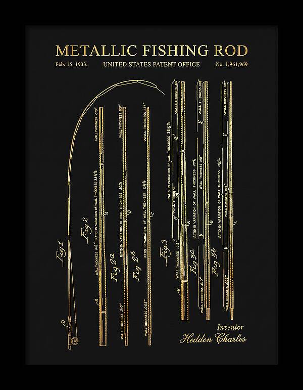Metallic Fishing Rod Gold Patent Us1961969a