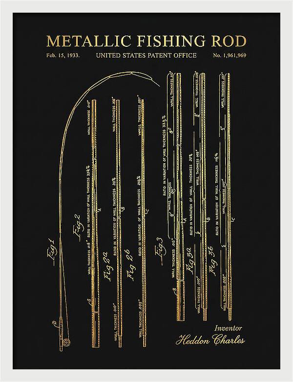 Metallic Fishing Rod Gold Patent Us1961969a