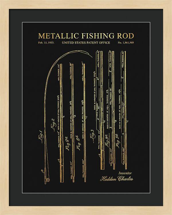 Metallic Fishing Rod Gold Patent Us1961969a