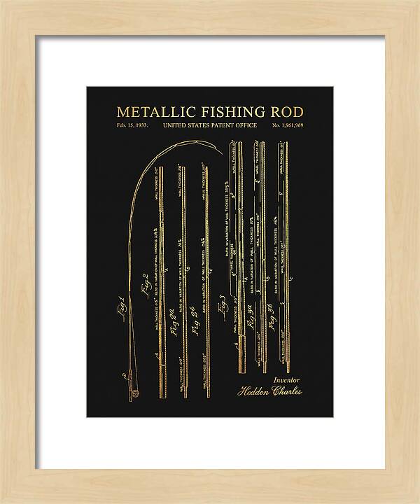 Metallic Fishing Rod Gold Patent Us1961969a