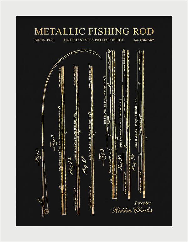 Metallic Fishing Rod Gold Patent Us1961969a