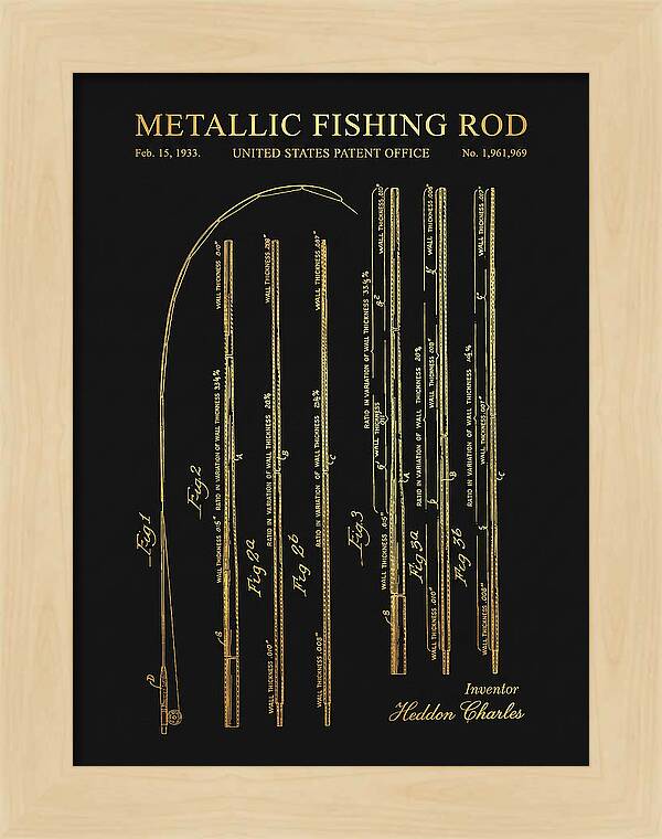 Metallic Fishing Rod Gold Patent Us1961969a