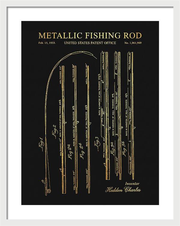 Metallic Fishing Rod Gold Patent Us1961969a