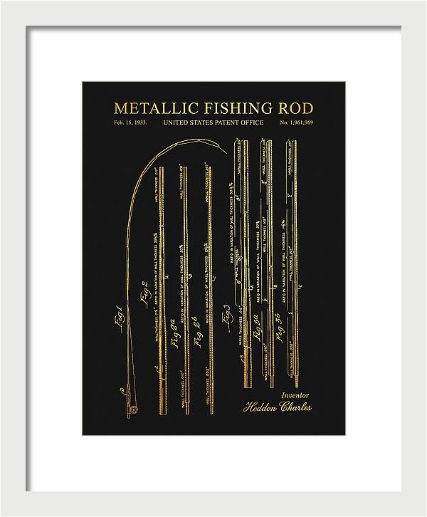 Metallic Fishing Rod Gold Patent Us1961969a