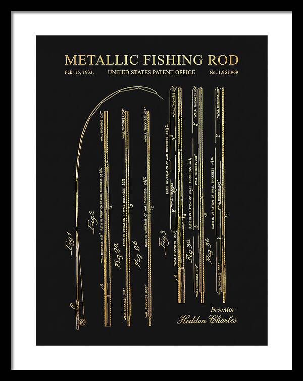 Metallic Fishing Rod Gold Patent Us1961969a
