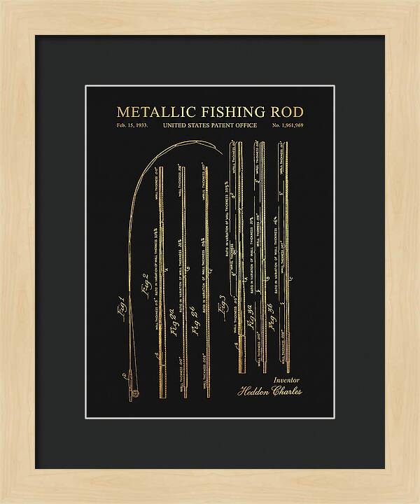 Metallic Fishing Rod Gold Patent Us1961969a