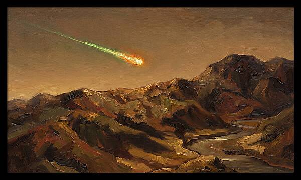 Meteor Fireball Over Majestic Mountains