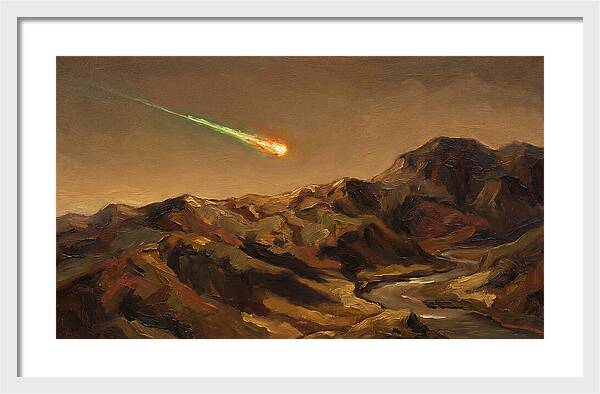 Meteor Fireball Over Majestic Mountains