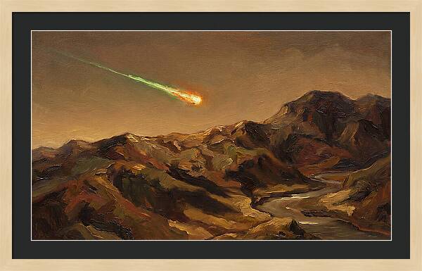 Meteor Fireball Over Majestic Mountains
