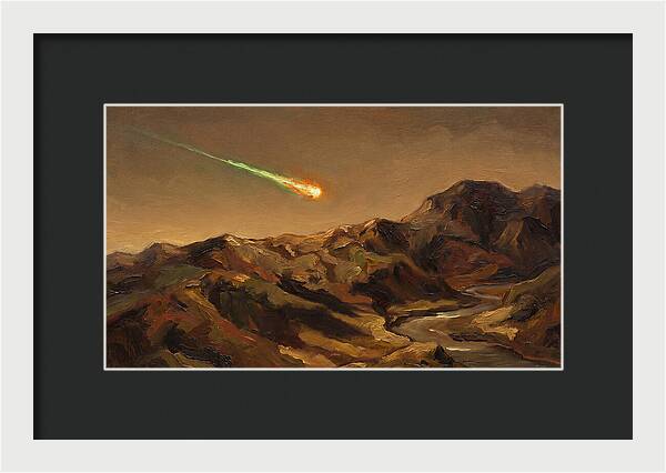 Meteor Fireball Over Majestic Mountains