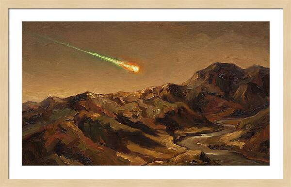 Meteor Fireball Over Majestic Mountains