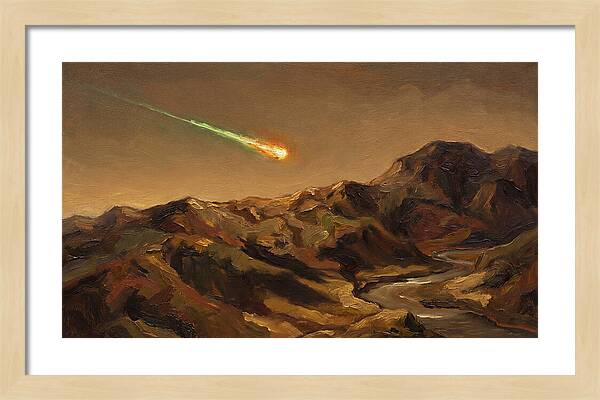 Meteor Fireball Over Majestic Mountains