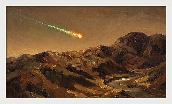 Meteor Fireball Over Majestic Mountains