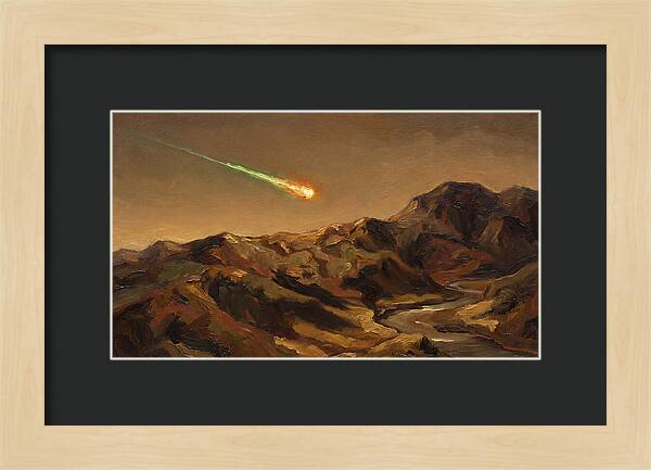 Meteor Fireball Over Majestic Mountains