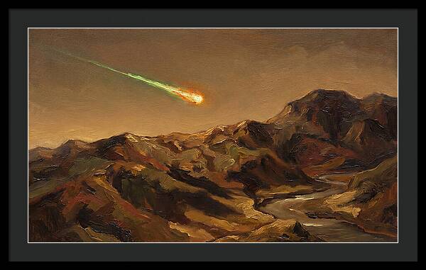 Meteor Fireball Over Majestic Mountains