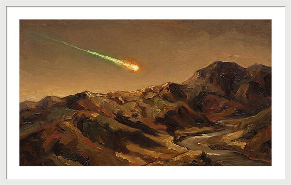 Meteor Fireball Over Majestic Mountains