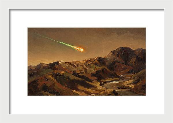 Meteor Fireball Over Majestic Mountains