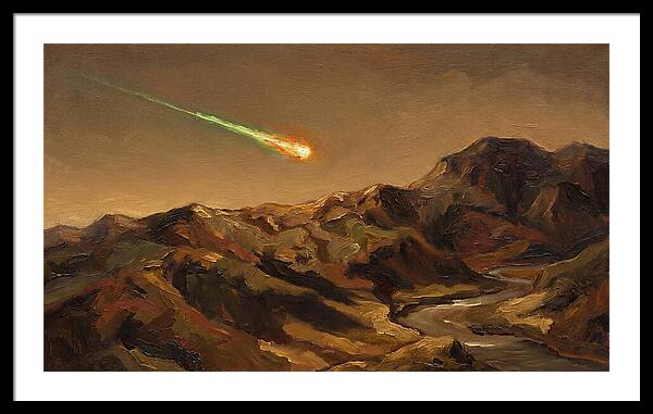 Meteor Fireball Over Majestic Mountains
