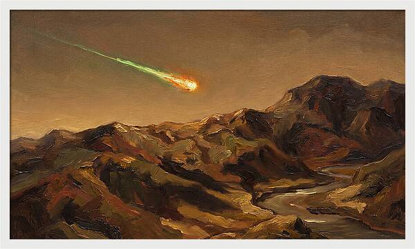 Meteor Fireball Over Majestic Mountains