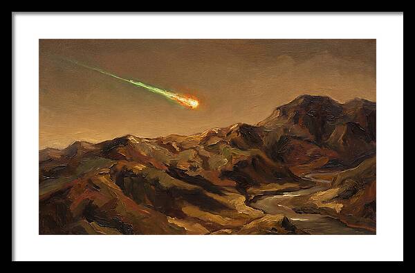 Meteor Fireball Over Majestic Mountains