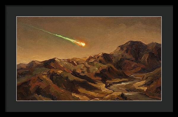 Meteor Fireball Over Majestic Mountains