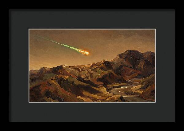 Meteor Fireball Over Majestic Mountains