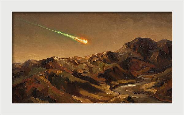 Meteor Fireball Over Majestic Mountains