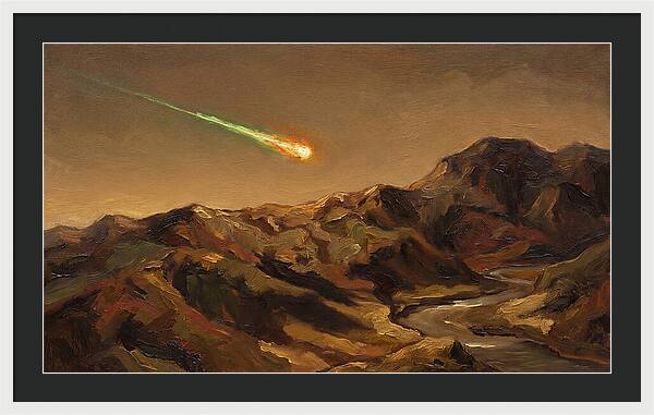 Meteor Fireball Over Majestic Mountains