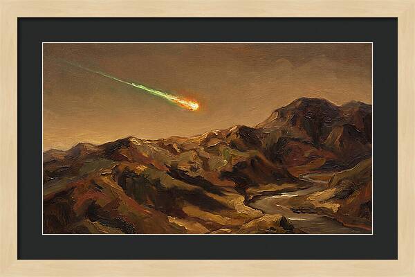 Meteor Fireball Over Majestic Mountains