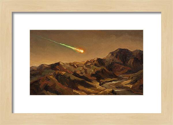 Meteor Fireball Over Majestic Mountains