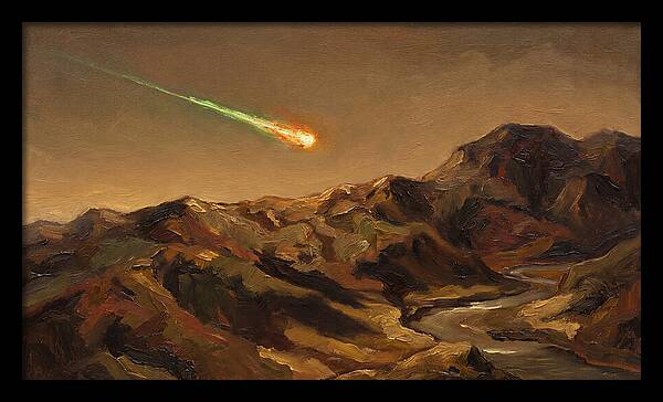 Meteor Fireball Over Majestic Mountains